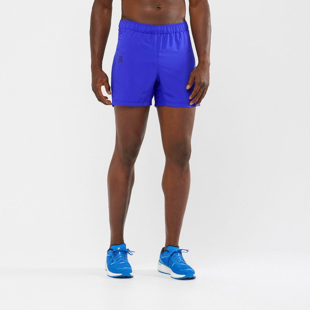 Shorts Salomon Homme Bleu - Salomon AGILE 5'' RUNNING - France (1587-LMXAV)